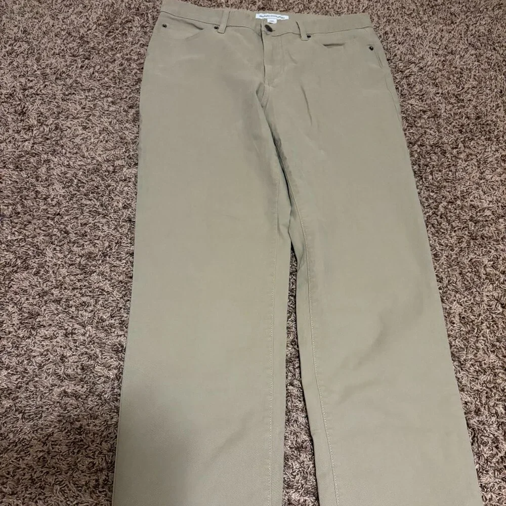 Amazon Essentials Khaki Pants W 34 L 32 Tan Beige Cotton Blend Zip Fly Straight